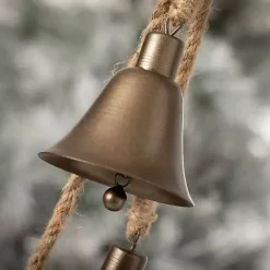Clearance Bronze Trio Hanging Christmas Bells, Set of 4 Christmas Decorations