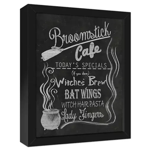 Best Broomstick Cafe Framed Canvas Art Print Halloween