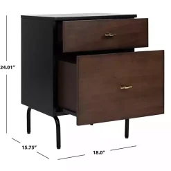 Kirklands Home Nightstands|and Black 2-Drawer Nightstand Brown