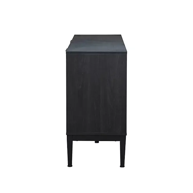 Kirklands Home Cabinets & Sideboards|Brown and Black Wood Chevron 4-Door Sideboard