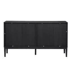 Kirklands Home Cabinets & Sideboards|Brown and Black Wood Chevron 4-Door Sideboard