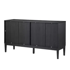 Kirklands Home Cabinets & Sideboards|Brown and Black Wood Chevron 4-Door Sideboard