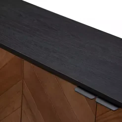 Kirklands Home Cabinets & Sideboards|Brown and Black Wood Chevron 4-Door Sideboard