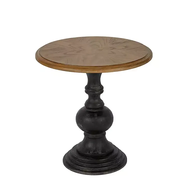 Kirklands Home Accent & End Tables|Brown and Black Wooden Hemlock Accent Table