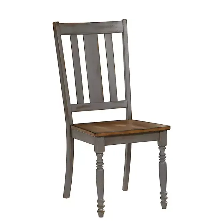 Kirklands Home Dining Chairs|and Gray Wooden Dining Chairs, Set of 2 Brown