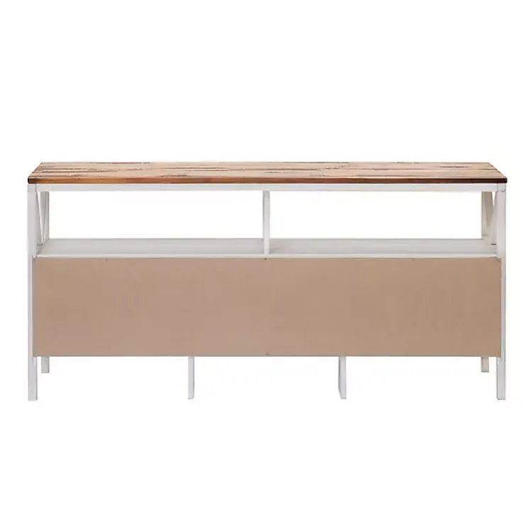 Kirklands Home Tv Stands & Media Consoles|Brown and Whitewashed Wood 3-Drawer Media Cabinet