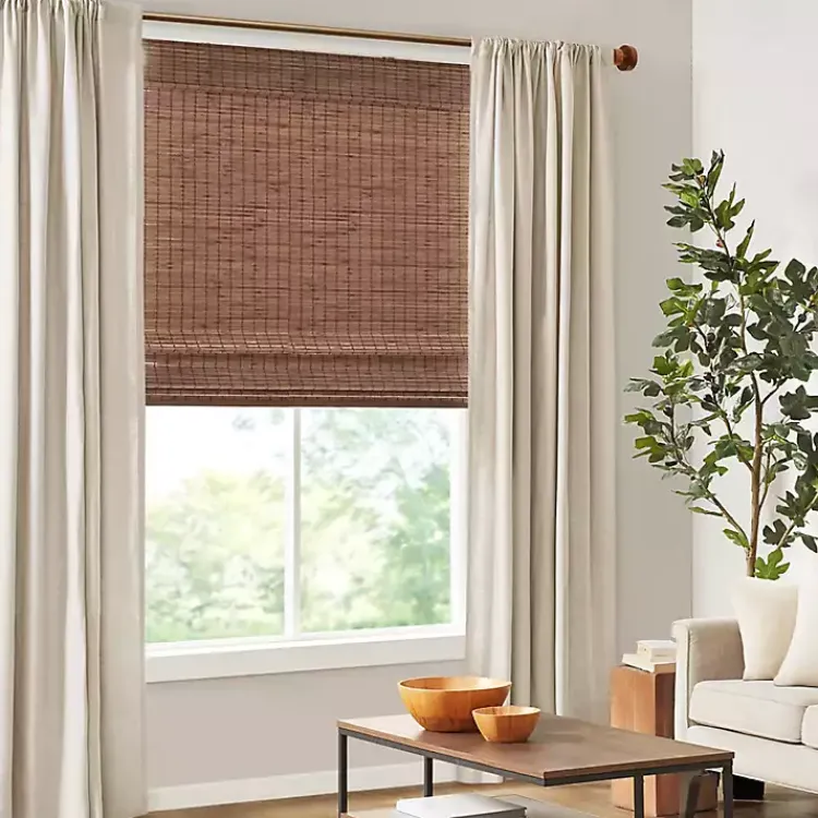 Kirklands Home Curtains & Drapes|Bamboo Light Filtering Roman Shade, 31 in. Brown