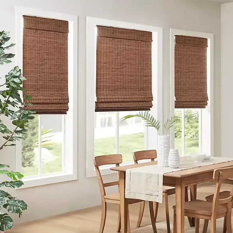 Kirklands Home Curtains & Drapes|Bamboo Light Filtering Roman Shade, 35 in. Brown