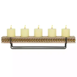 Online Beaded Wood and Metal Base Candle Holder Candle Holders