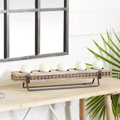 Online Beaded Wood and Metal Base Candle Holder Candle Holders