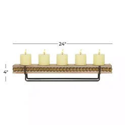 Online Beaded Wood and Metal Base Candle Holder Candle Holders