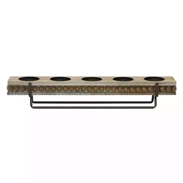 Online Beaded Wood and Metal Base Candle Holder Candle Holders