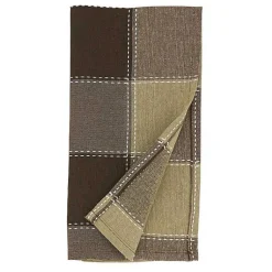 Kirklands Home Table Linens|Brown Block Stitched Napkins, Set of 4