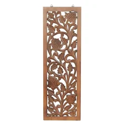 Kirklands Home Wall Plaques|Botanical Wood Panel Wall Plaque Brown