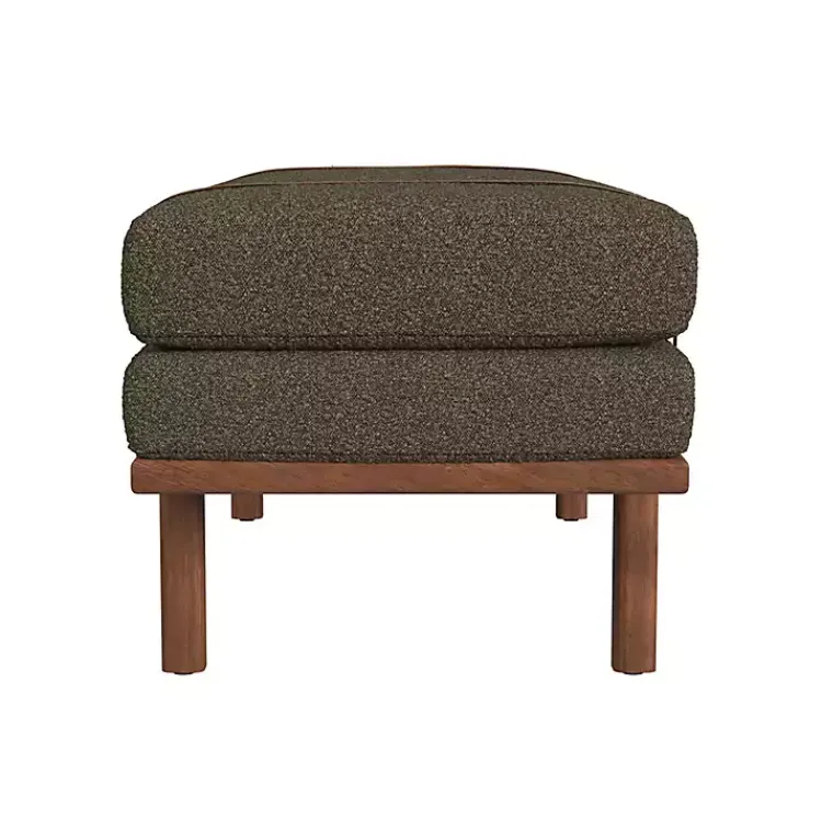 Kirklands Home Benches & Ottomans|Boucle Faux Leather Bench Brown