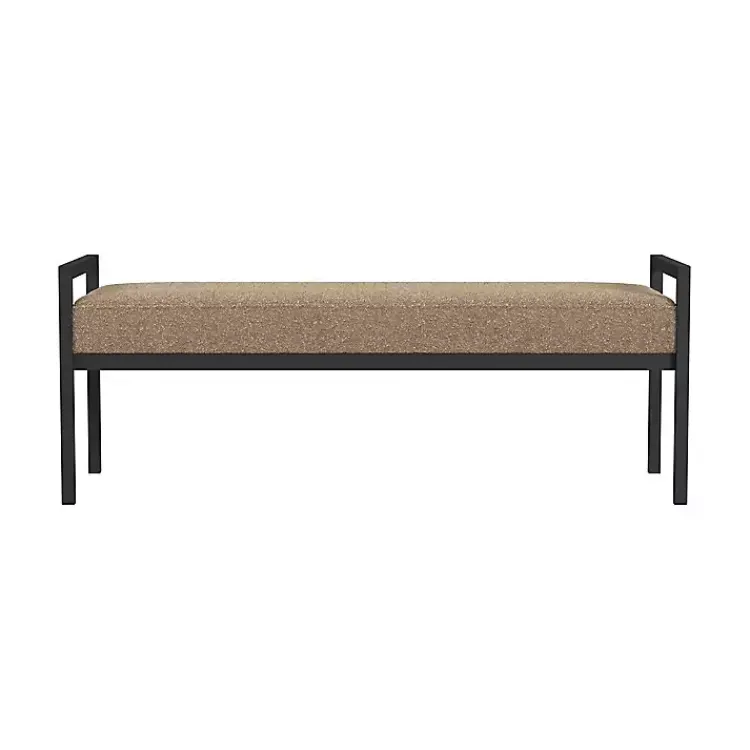Kirklands Home Benches & Ottomans|Boucle Upholstered Metal Frame Bench Brown