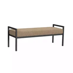Kirklands Home Benches & Ottomans|Boucle Upholstered Metal Frame Bench Brown