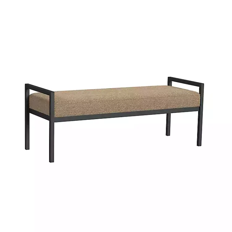 Kirklands Home Benches & Ottomans|Boucle Upholstered Metal Frame Bench Brown
