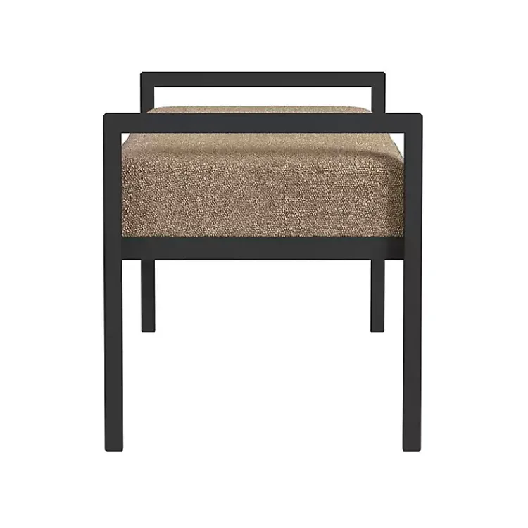 Kirklands Home Benches & Ottomans|Boucle Upholstered Metal Frame Bench Brown