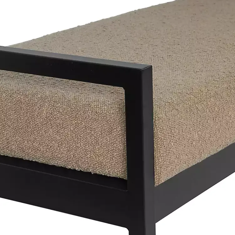 Kirklands Home Benches & Ottomans|Boucle Upholstered Metal Frame Bench Brown