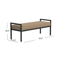 Kirklands Home Benches & Ottomans|Boucle Upholstered Metal Frame Bench Brown
