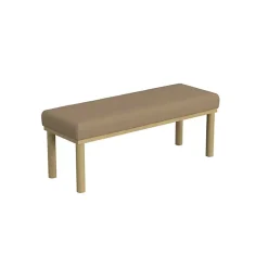 Kirklands Home Benches & Ottomans|Boucle Upholstered Wood Leg Bench Brown