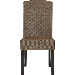 Kirklands Home Dining Chairs|Camelback Wicker Dining Chairs, Set of 2 Brown