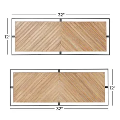 Kirklands Home Wall Plaques|Chevron Wood Wall Plaques, Set of 2 Brown