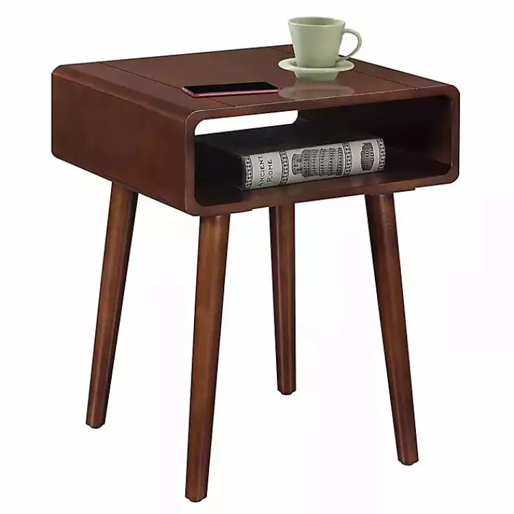 Kirklands Home Accent & End Tables|Curved Edge Open Shelf Accent Table Brown