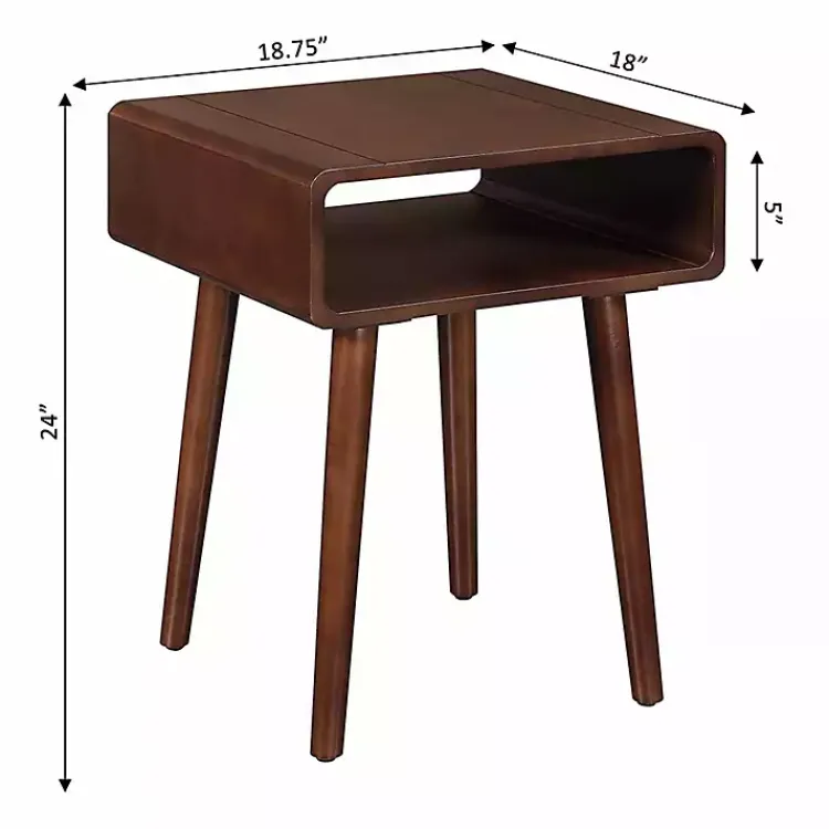 Kirklands Home Accent & End Tables|Curved Edge Open Shelf Accent Table Brown