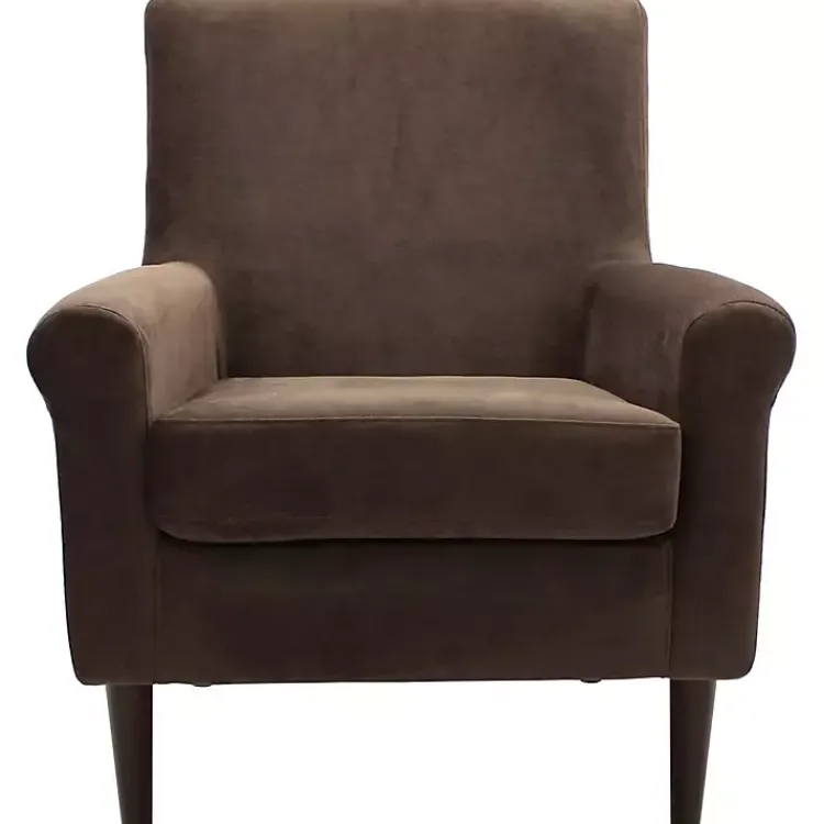 Kirklands Home Accent Chairs|Ellen Rolled Arms Accent Chair Brown