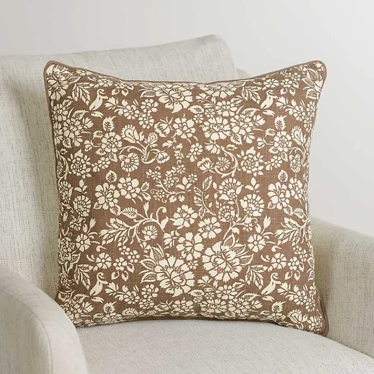 Sale Brown Fall Floral Pillow Pillows