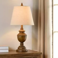 Kirklands Home Table Lamps|Brown Farmhouse Accent Table Lamp Tan