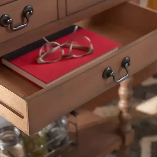 Kirklands Home Console Tables|Farmhouse 3-Drawer Console Table Brown