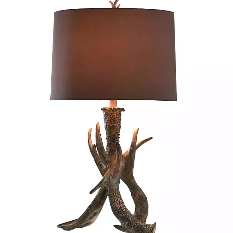 Kirklands Home Table Lamps|Faux Antler Table Lamp Brown