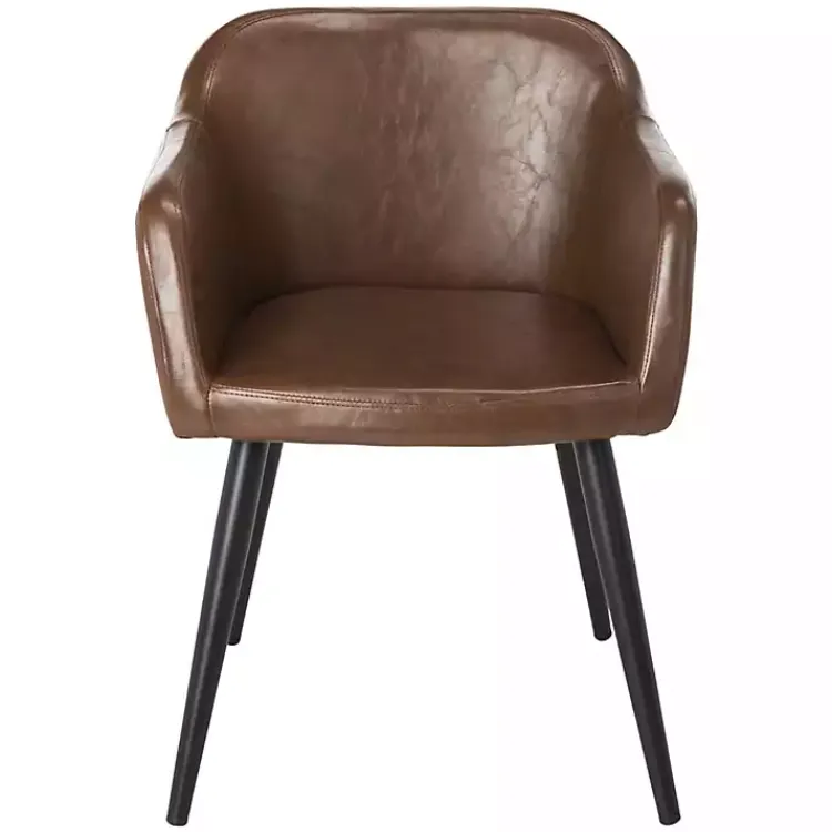 Kirklands Home Accent Chairs|Faux Leather Adalena Accent Chair Brown