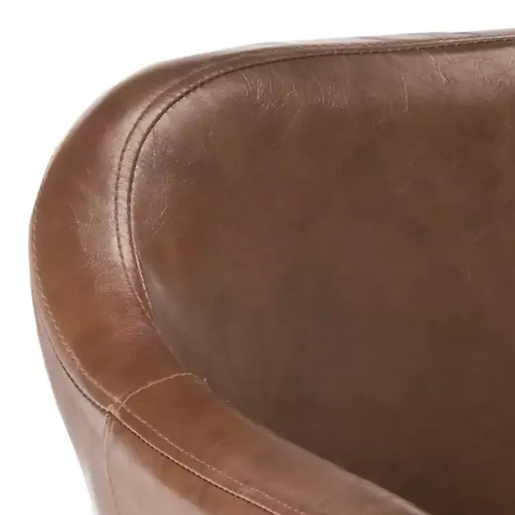 Kirklands Home Accent Chairs|Faux Leather Adalena Accent Chair Brown
