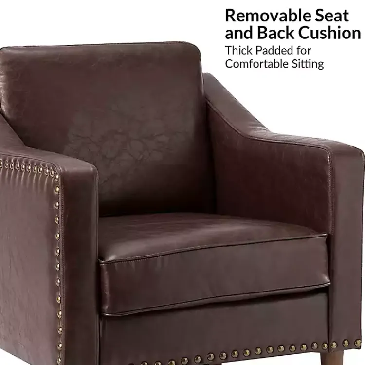 Kirklands Home Accent Chairs|Faux Leather Bonita Accent Chair Brown