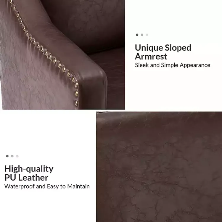 Kirklands Home Accent Chairs|Faux Leather Bonita Accent Chair Brown