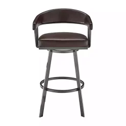Kirklands Home Bar Stools & Counter Height Stools|Faux Leather Chelsea Swivel Bar Stool Brown