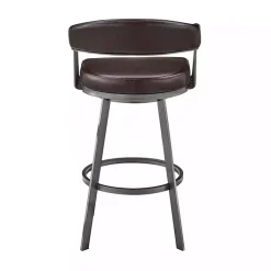 Kirklands Home Bar Stools & Counter Height Stools|Faux Leather Chelsea Swivel Bar Stool Brown
