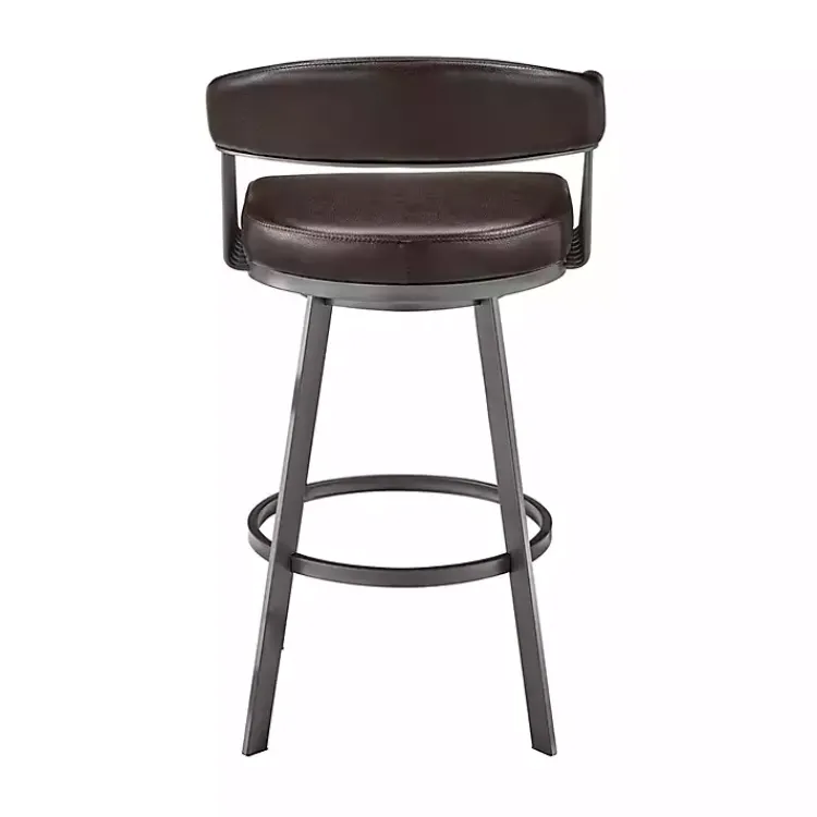 Kirklands Home Bar Stools & Counter Height Stools|Faux Leather Chelsea Swivel Bar Stool Brown