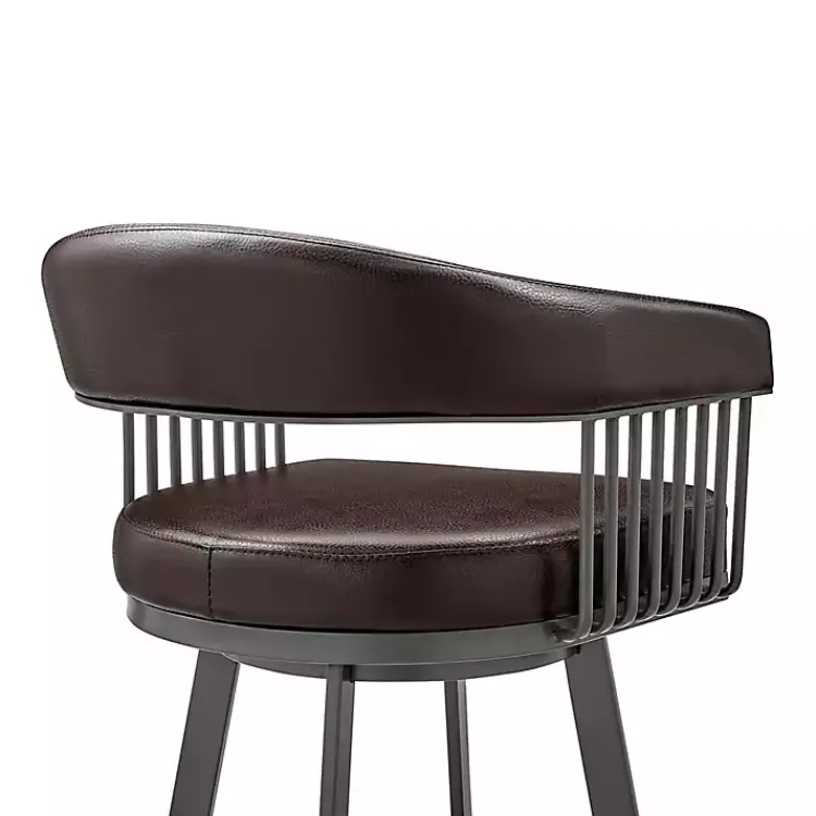 Kirklands Home Bar Stools & Counter Height Stools|Faux Leather Chelsea Swivel Bar Stool Brown
