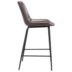 Kirklands Home Bar Stools & Counter Height Stools|Faux Leather Highback Counter Stool Brown