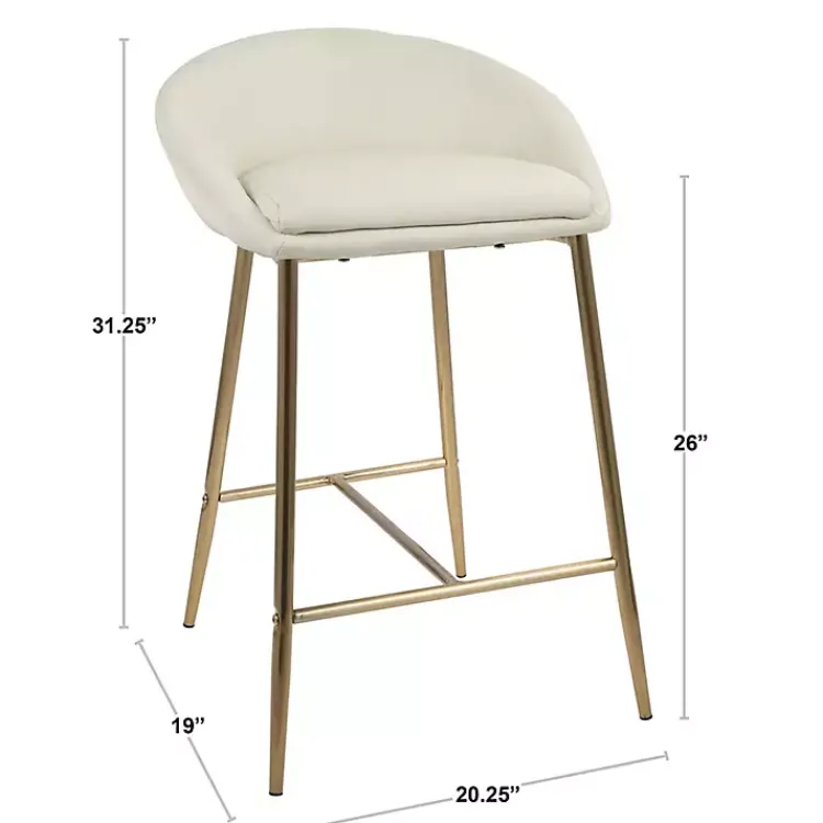 Kirklands Home Bar Stools & Counter Height Stools|Faux Leather Low Counter Stools, Set of 2 Brown