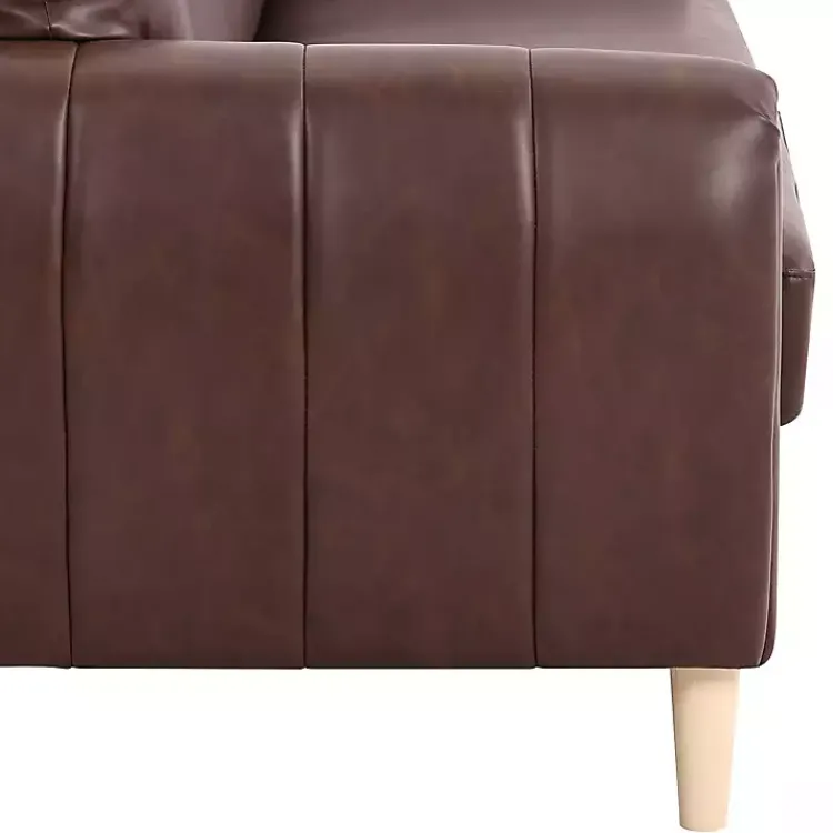 Kirklands Home Sofas & Loveseats|Faux Leather Lyon Loveseat Brown