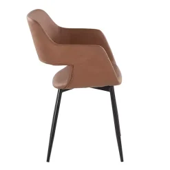 Kirklands Home Dining Chairs|Faux Leather Marge Dining Chairs, Set of 2 Brown