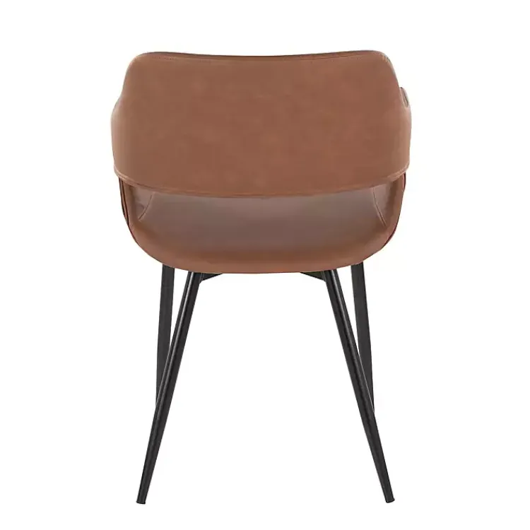 Kirklands Home Dining Chairs|Faux Leather Marge Dining Chairs, Set of 2 Brown