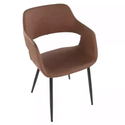 Kirklands Home Dining Chairs|Faux Leather Marge Dining Chairs, Set of 2 Brown