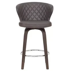 Kirklands Home Bar Stools & Counter Height Stools|Faux Leather Mynette Swivel Stool, 36 in. Brown